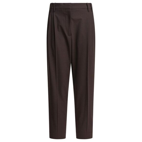 BRUNELLO CUCINELLI Pleated Wool Trousers Women BROWN Pants